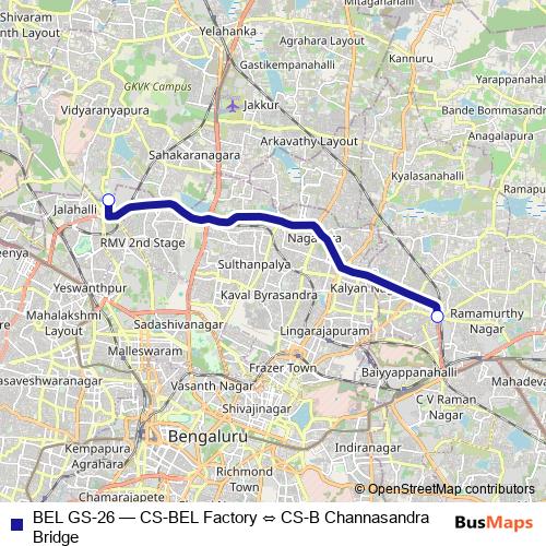 BEL GS-26 bus Line Map