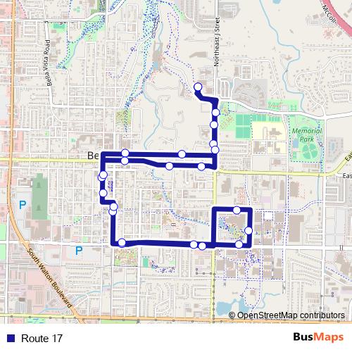 Route 17 bus Line Map