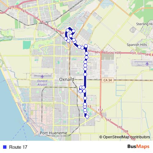 Route 17 bus Line Map