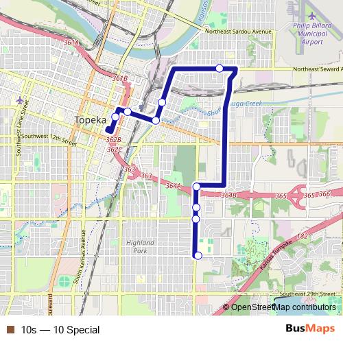 10s bus Line Map