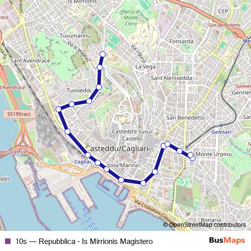 10s bus Line Map