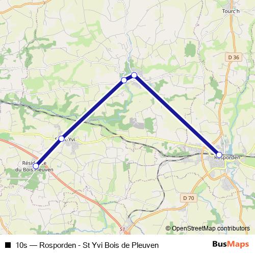10s bus Line Map