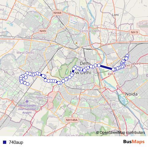 740aup bus Line Map