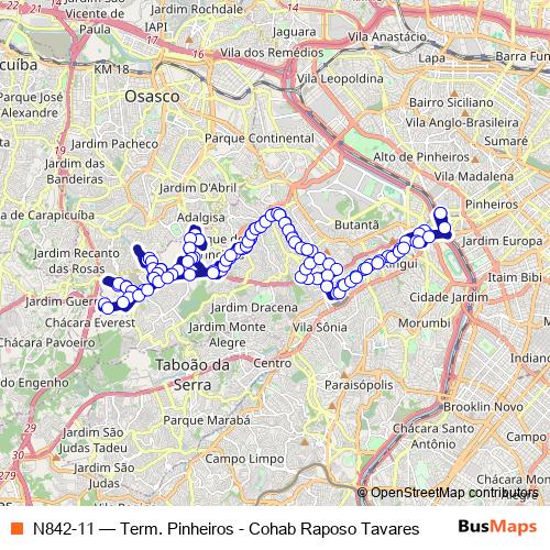 N842-11 bus Line Map