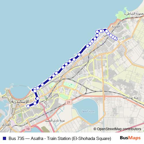 Bus 735 bus Line Map