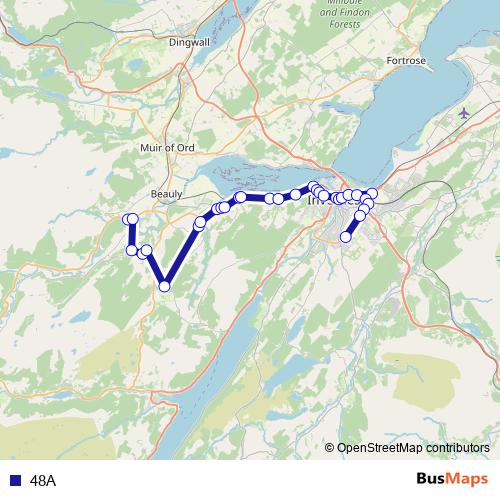 48A bus Line Map