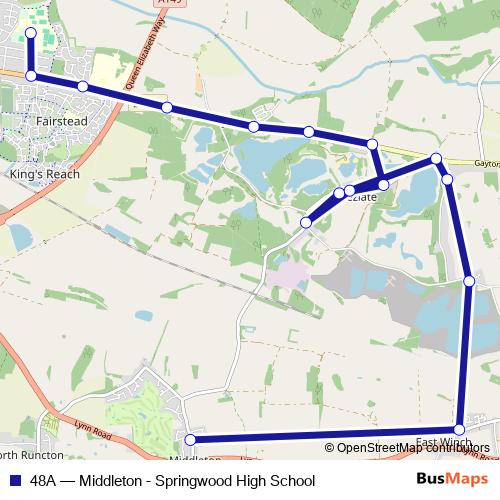48A bus Line Map