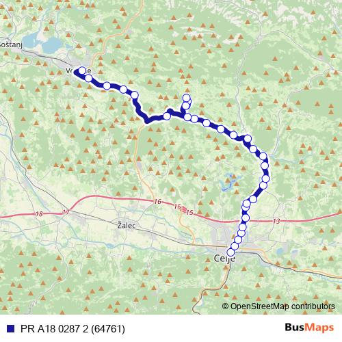PR A18 0287 2 (64761) bus Line Map