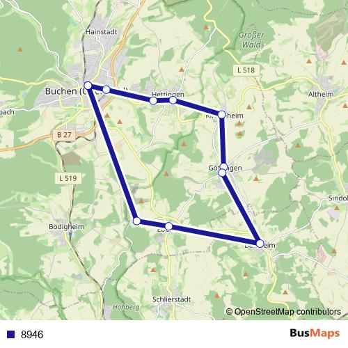 8946 bus Line Map