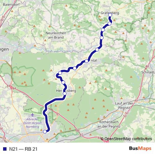 N21 rail Line Map