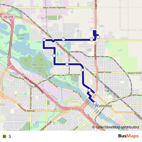 3 bus Line Map