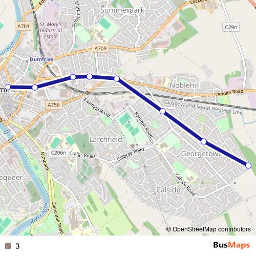 3 bus Line Map