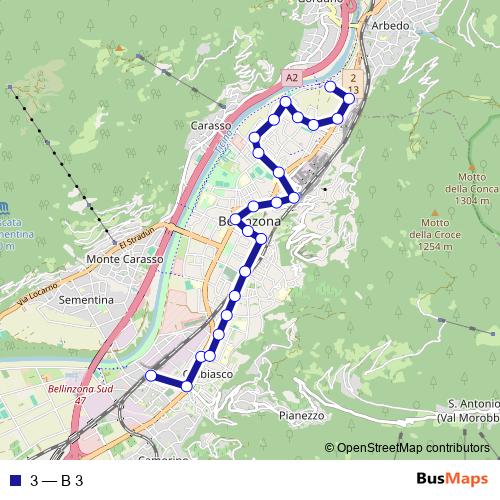3 bus Line Map