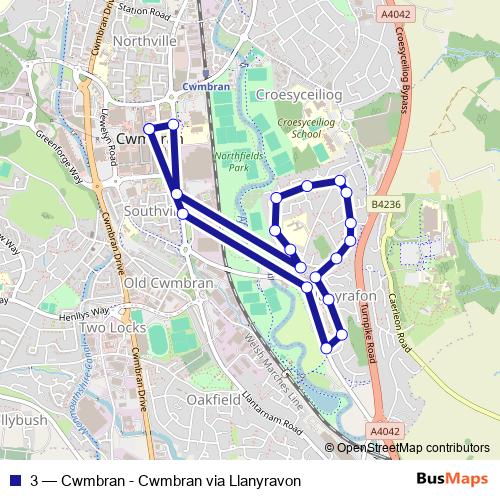3 bus Line Map