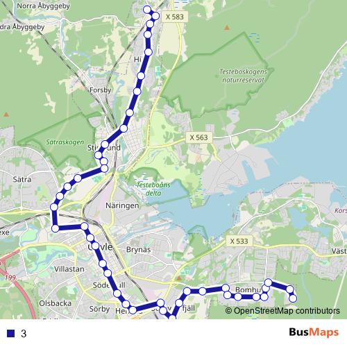 3 bus Line Map