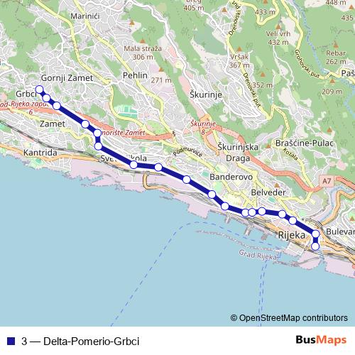 3 bus Line Map