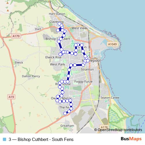 3 bus Line Map