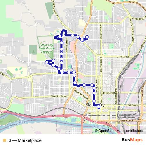 3 bus Line Map