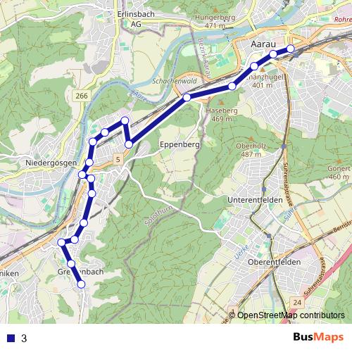 3 bus Line Map