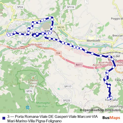 3 bus Line Map