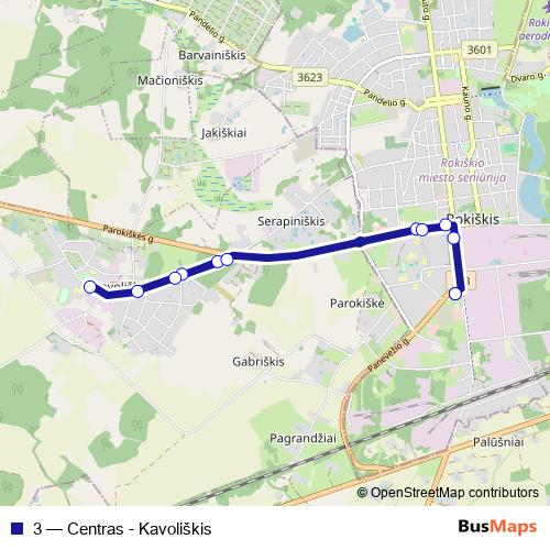 3 bus Line Map