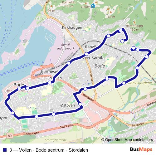 3 bus Line Map