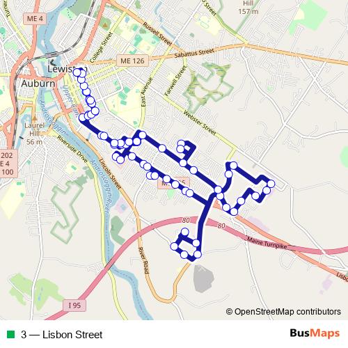 3 bus Line Map
