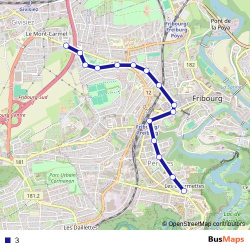 3 bus Line Map