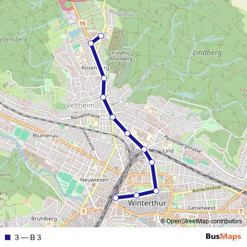 3 bus Line Map