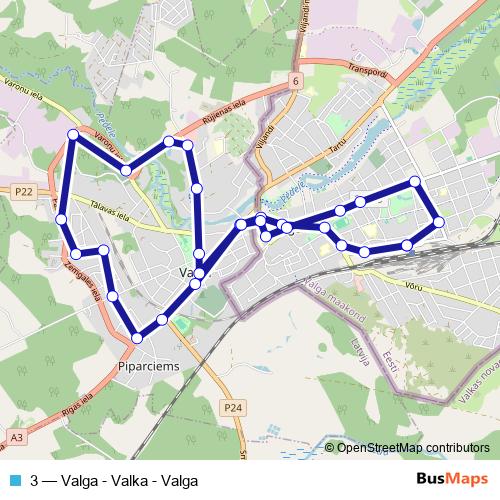 3 bus Line Map