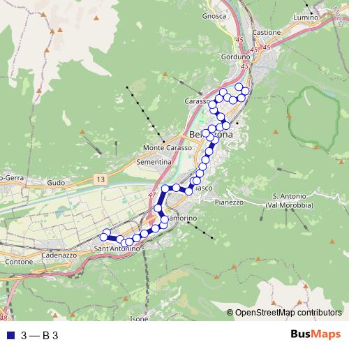 3 bus Line Map
