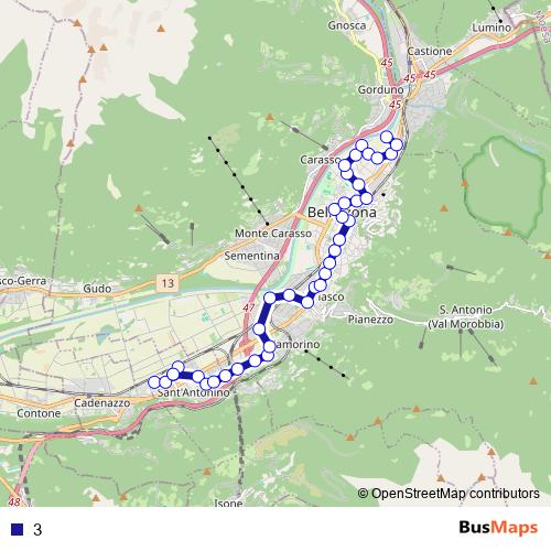 3 bus Line Map