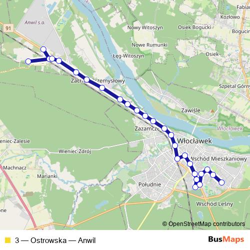 3 bus Line Map