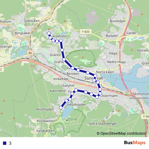 3 bus Line Map