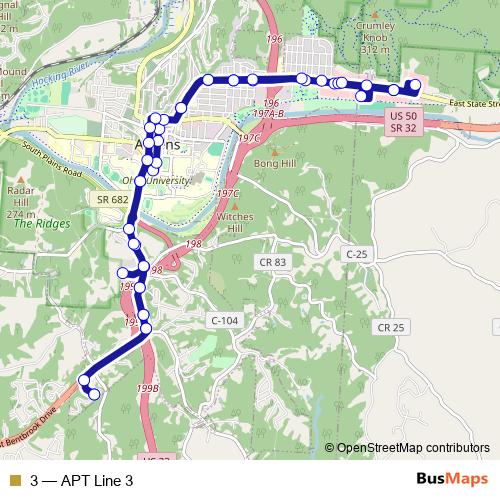 3 bus Line Map