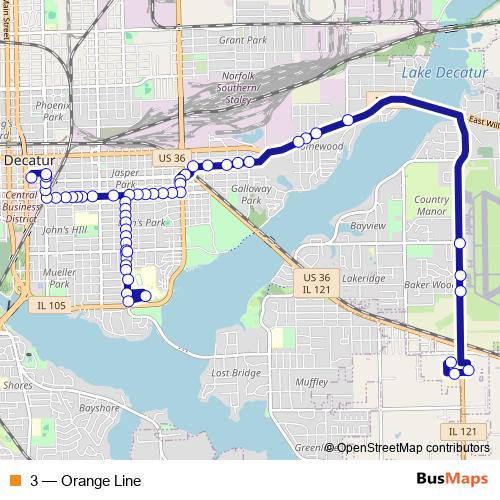 3 bus Line Map