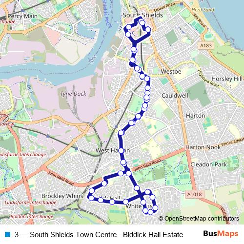 3 bus Line Map