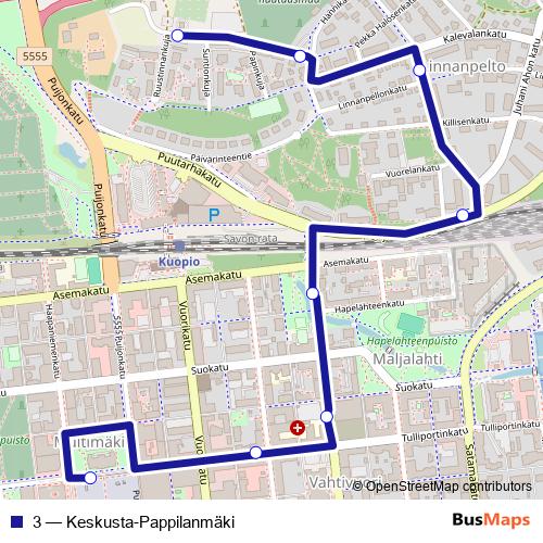 3 bus Line Map