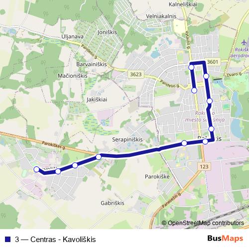3 bus Line Map