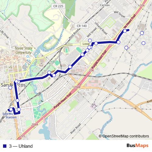 3 bus Line Map