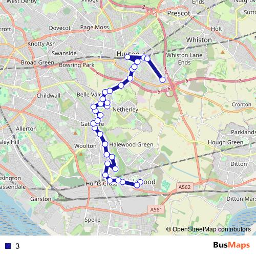 3 bus Line Map