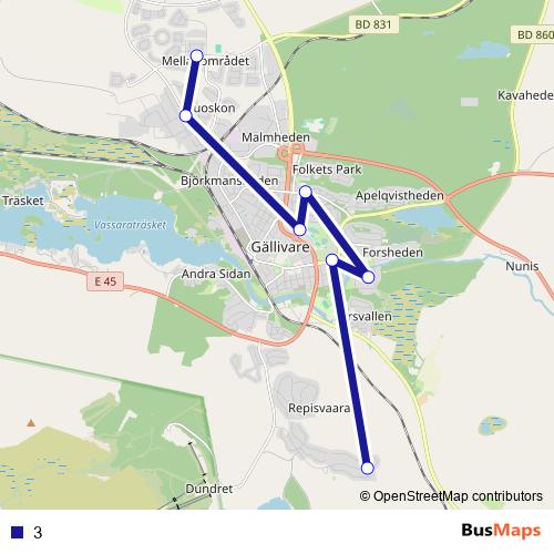 3 bus Line Map