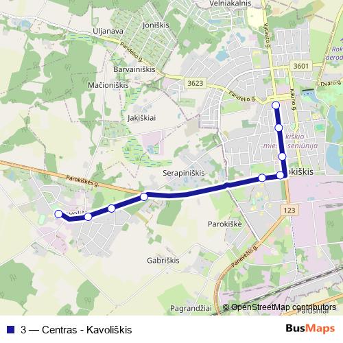 3 bus Line Map