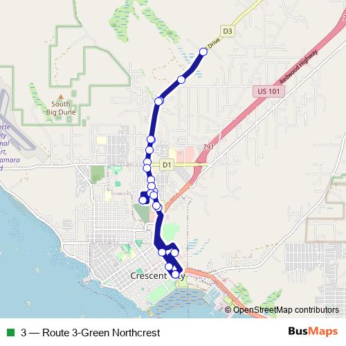 3 bus Line Map