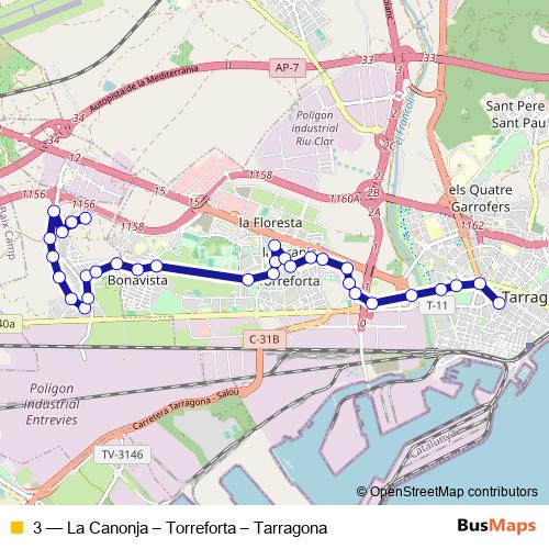3 bus Line Map