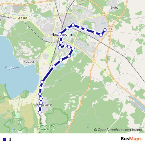 3 bus Line Map