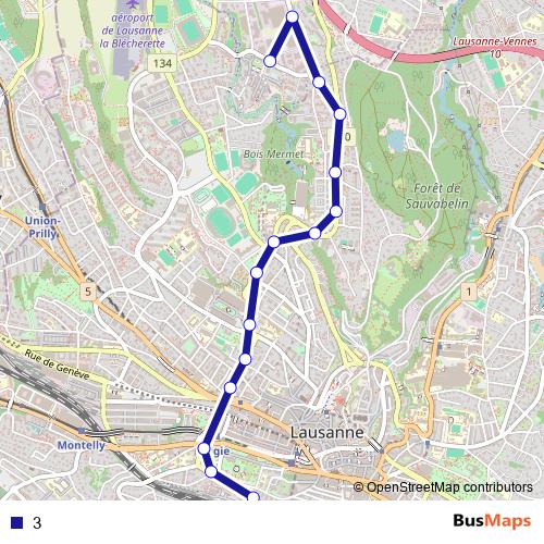 3 bus Line Map