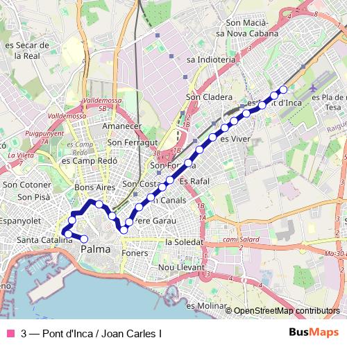 3 bus Line Map