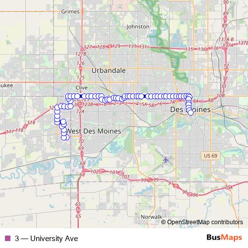 3 bus Line Map