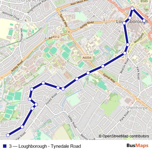 3 bus Line Map